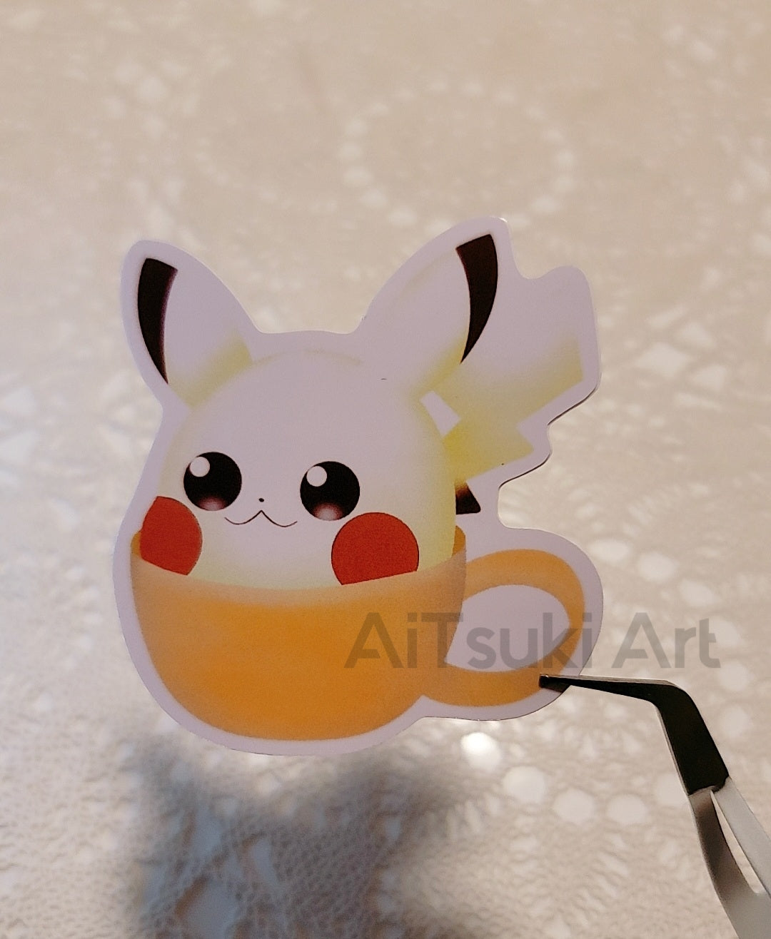 Pikachu Latte Keychain/Sticker
