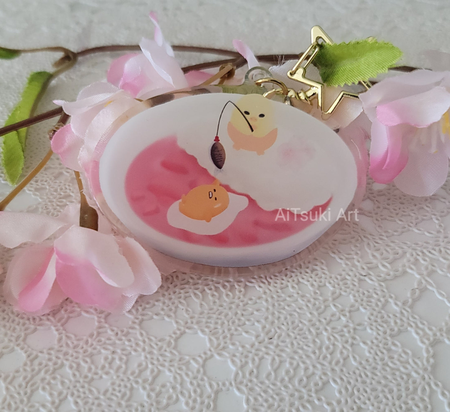 Lazy Egg Chilling in Curry Keychain/Sticker