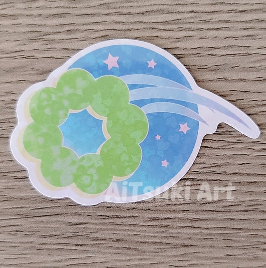 Shooting Star Mochi Donut Holographic Sticker