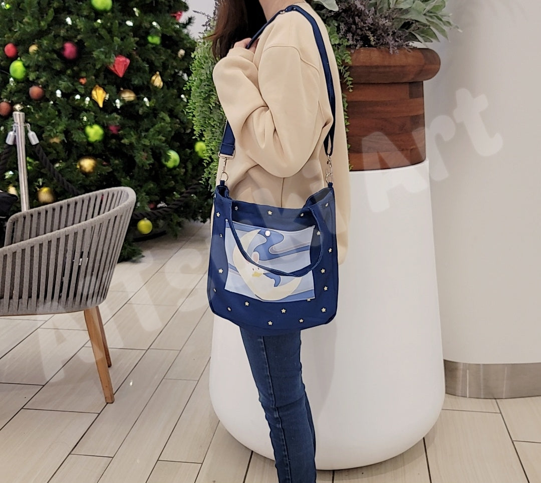 Bunny Sleeping on Moon - 2 Way Tote Bag