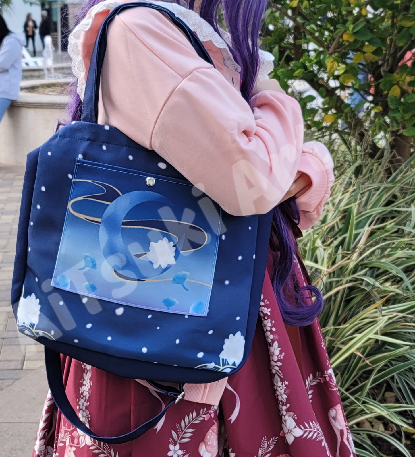 Lotus on Moon - 2 Way Tote Bag