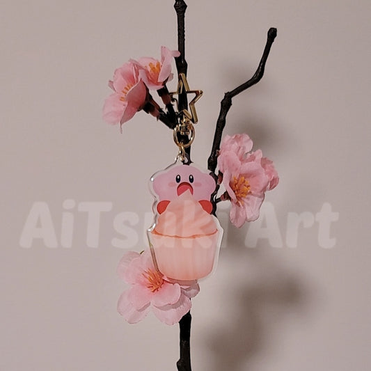 Kirby Cupcake Keychain/ Sticker