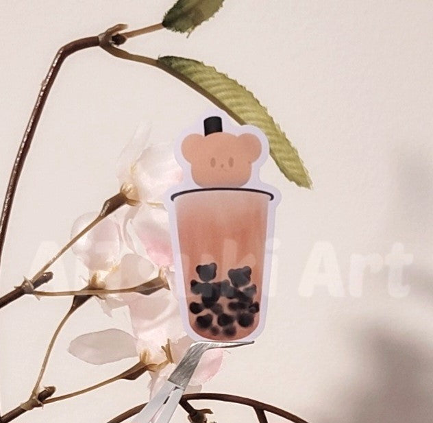 Beary Boba Keychain/ Sticker