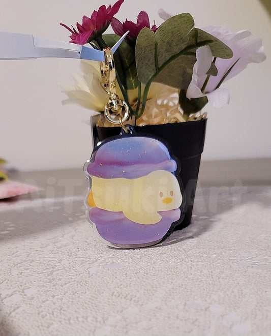 Chick Macaron Keychain/ Sticker