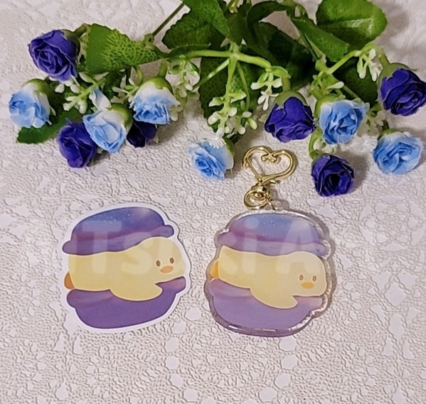 Chick Macaron Keychain/ Sticker