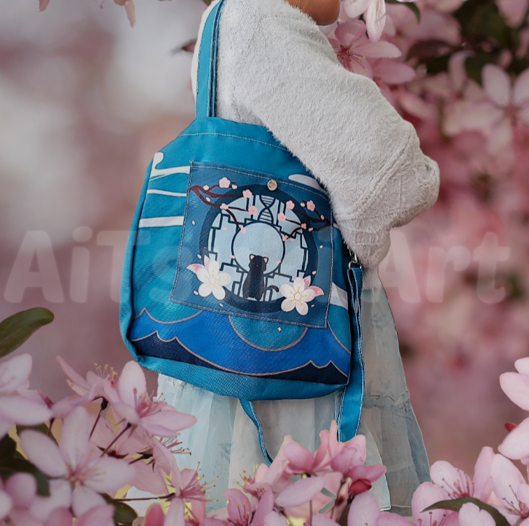 Harmonic Plum Blossom - 2 Way Tote Bag