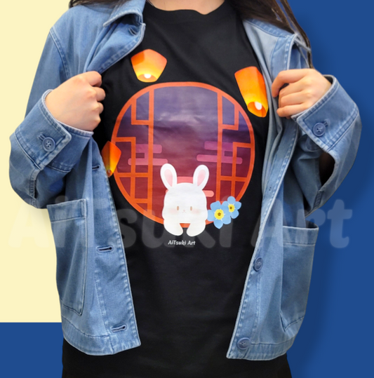 Bunny Admiring Lantern Sky T-Shirt