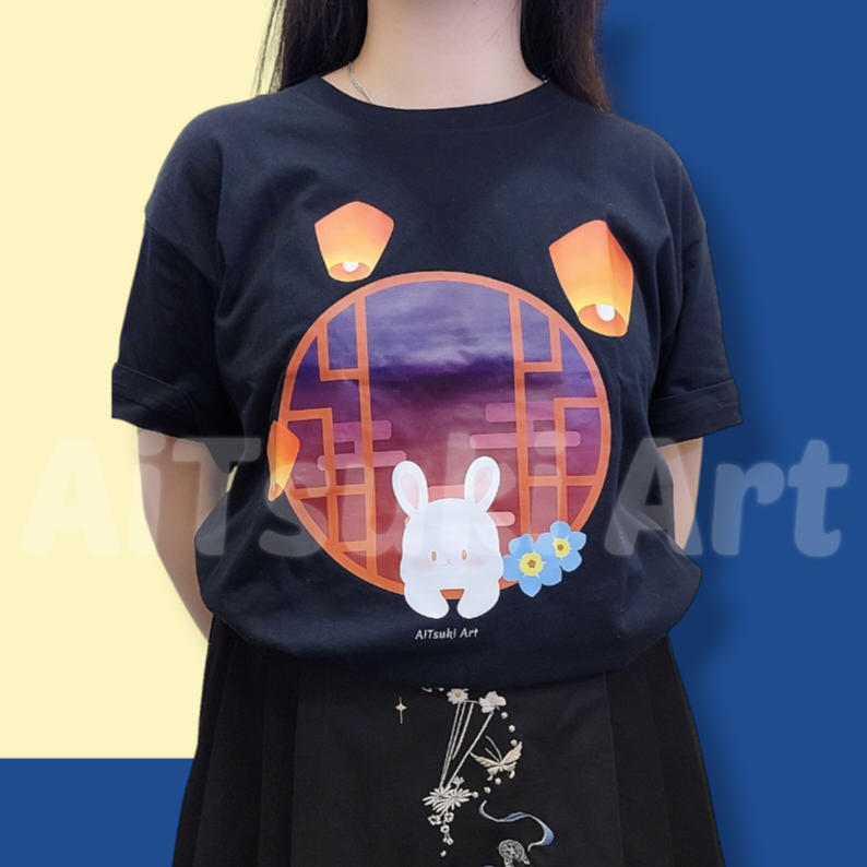 Bunny Admiring Lantern Sky T-Shirt