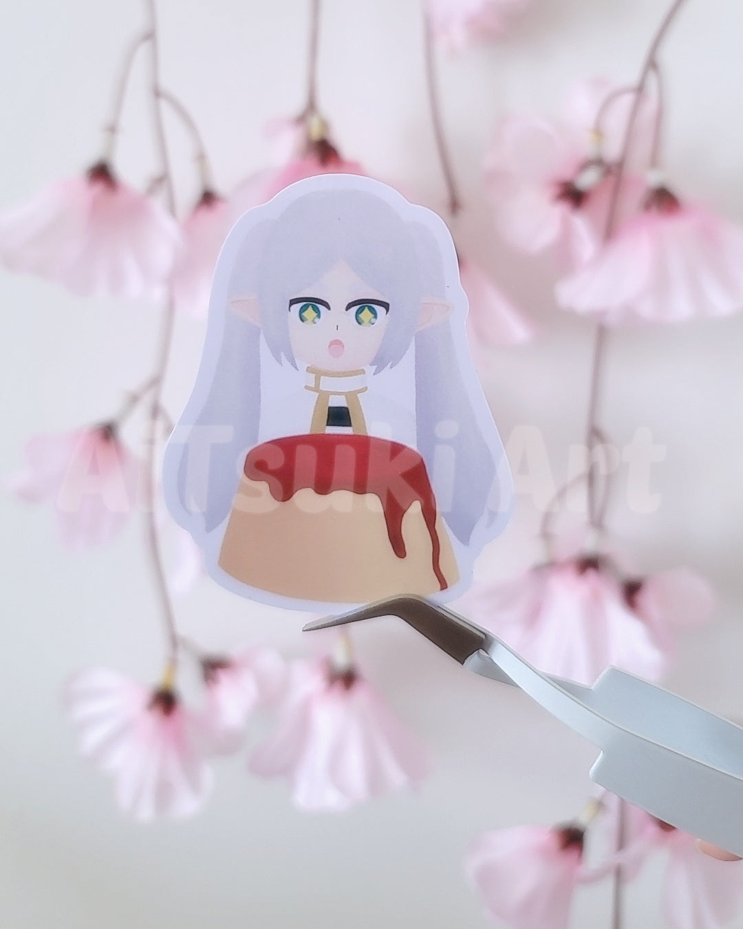 Frieren with Pudding Keychain/ Sticker