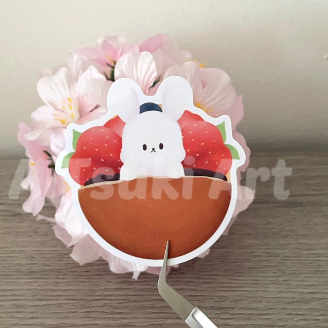 Bunny in Dorayaki Keychain/ Sticker