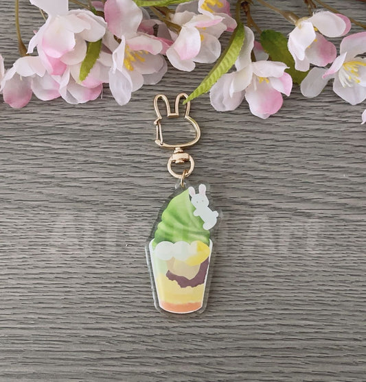 Bunny & Ice Cream Parfait Keychain/ Sticker
