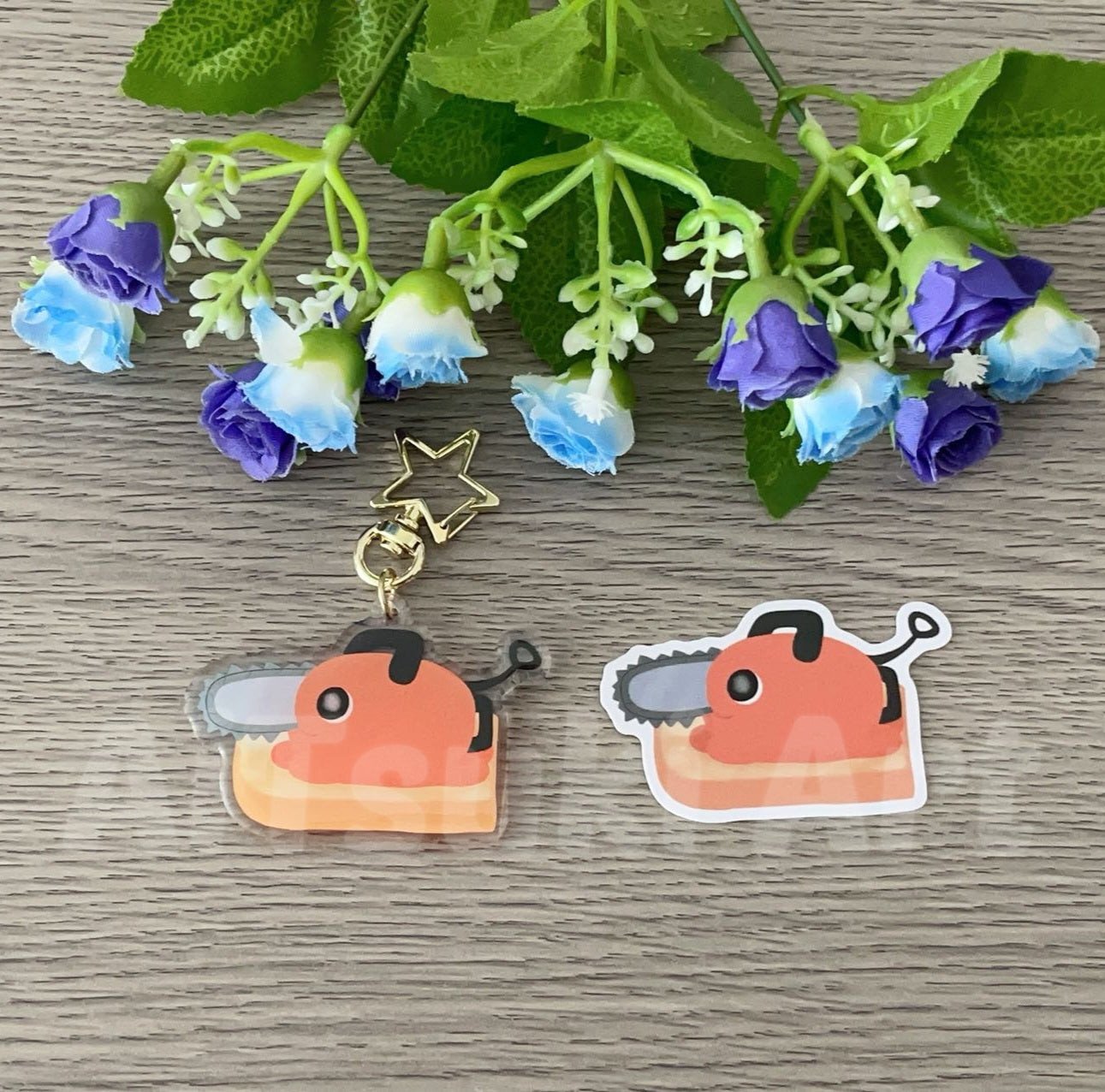 Pochita on Toast Keychain / Sticker