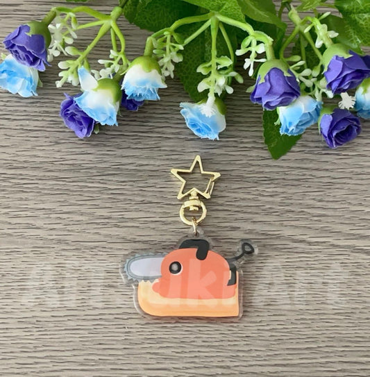 Pochita on Toast Keychain / Sticker