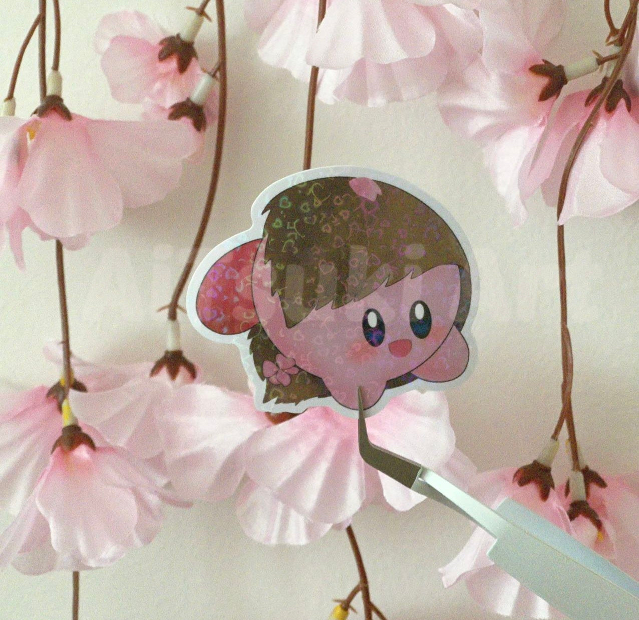 Kirby Sakura Mochi Keychain / Sticker