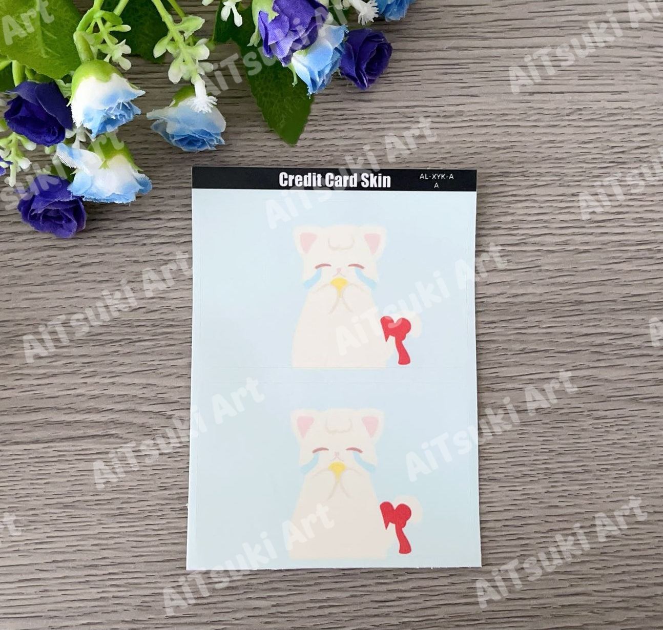 Cat with their last penny! Credit Debit Card Skin Sticker