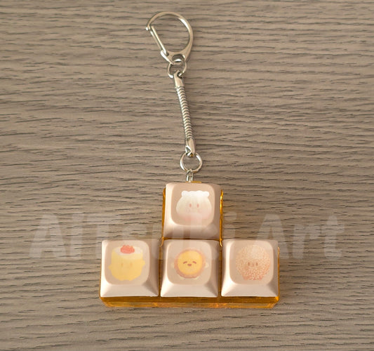 Dim Sum Keycap Fidget Keychain (4 Keys)