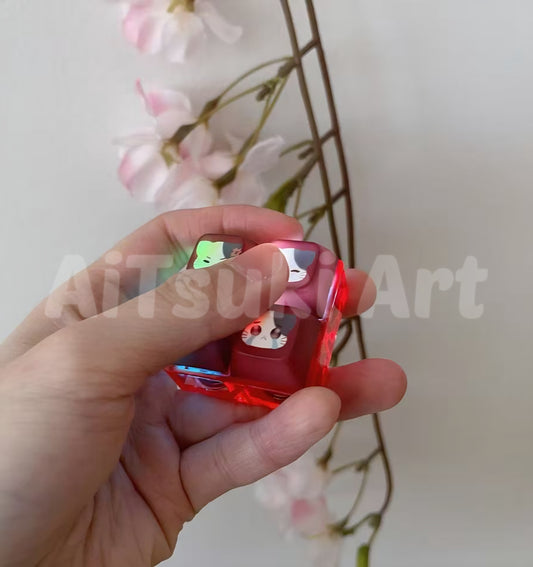 Everyday Calico Cat Keycap Fidget Keychain (4 Keys)