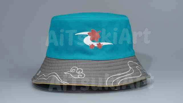 Lotus Moon and Maple Leaf Reversible Bucket Hat