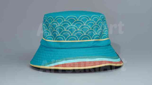 Lotus Moon and Maple Leaf Reversible Bucket Hat