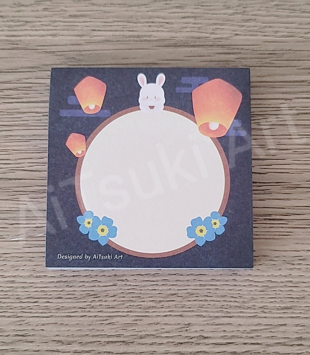 Bunny with Flying Lanterns Sticky Note Pad