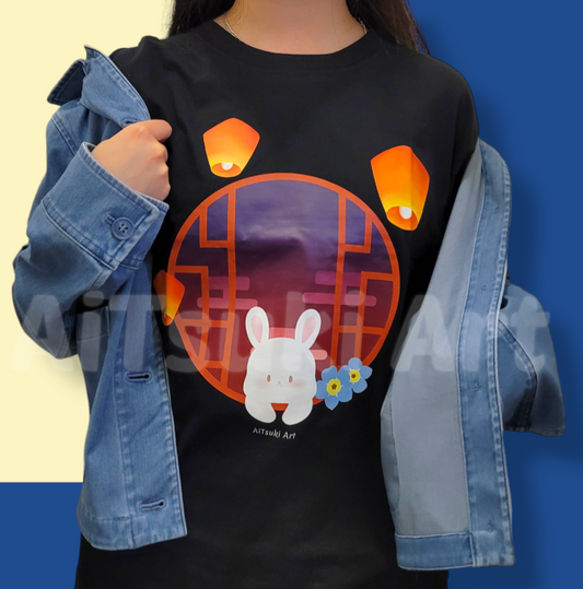 Bunny Admiring Lantern Sky T-Shirt