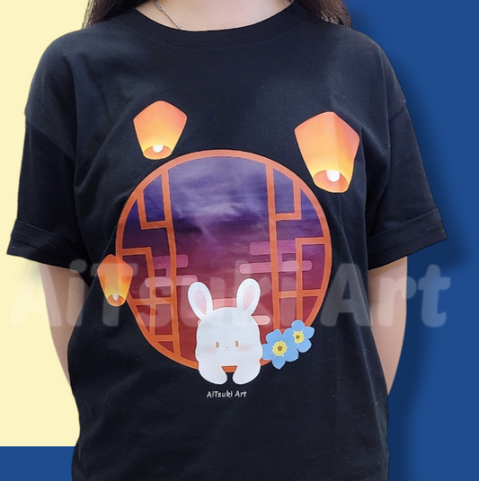 Bunny Admiring Lantern Sky T-Shirt
