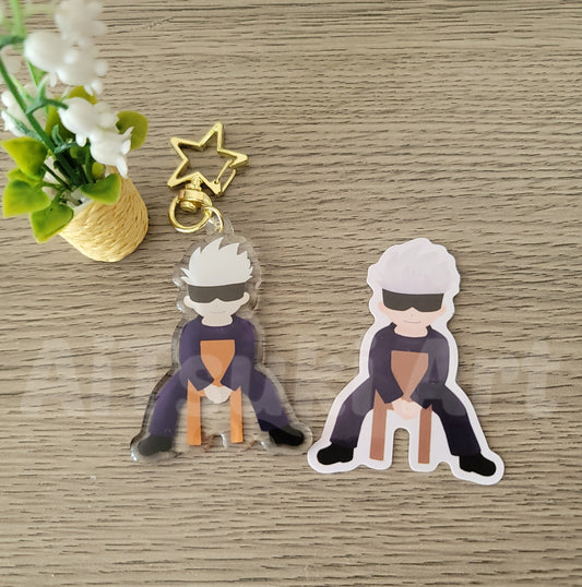 JJK Gojo Satoru Sitting Keychain/ Sticker