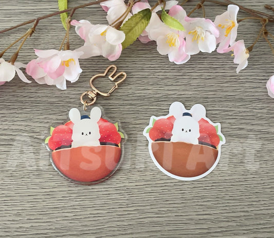 Bunny in Dorayaki Keychain/ Sticker