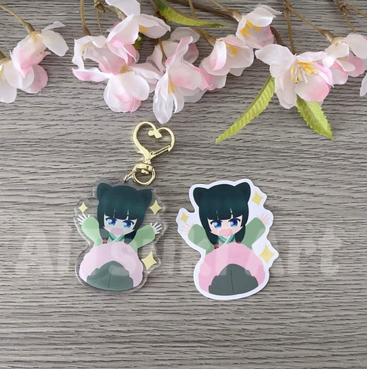 Mao Mao and Sakura Mochi Sticker/ Keychain