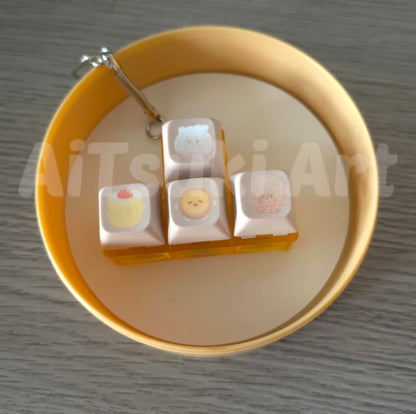 Dim Sum Keycap Fidget Keychain (4 Keys)