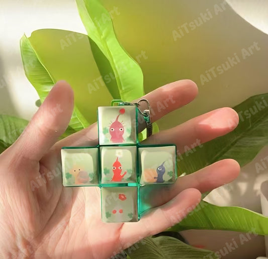 Pikmin Keycap Fidget Keychain (5 Keys)