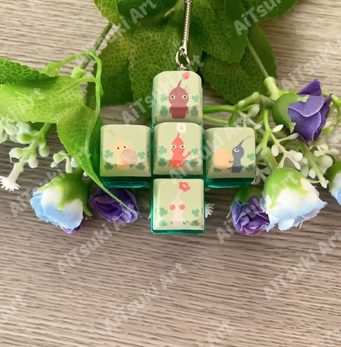 Pikmin Keycap Fidget Keychain (5 Keys)