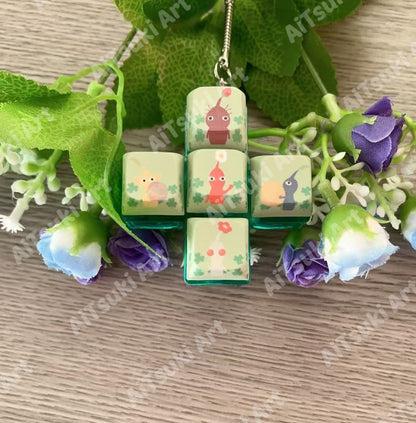 Pikmin Keycap Fidget Keychain (5 Keys)
