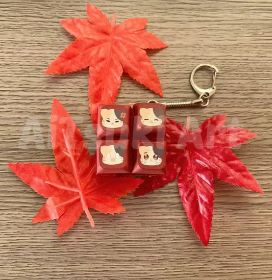 Everyday Calico Cat Keycap Fidget Keychain (4 Keys)